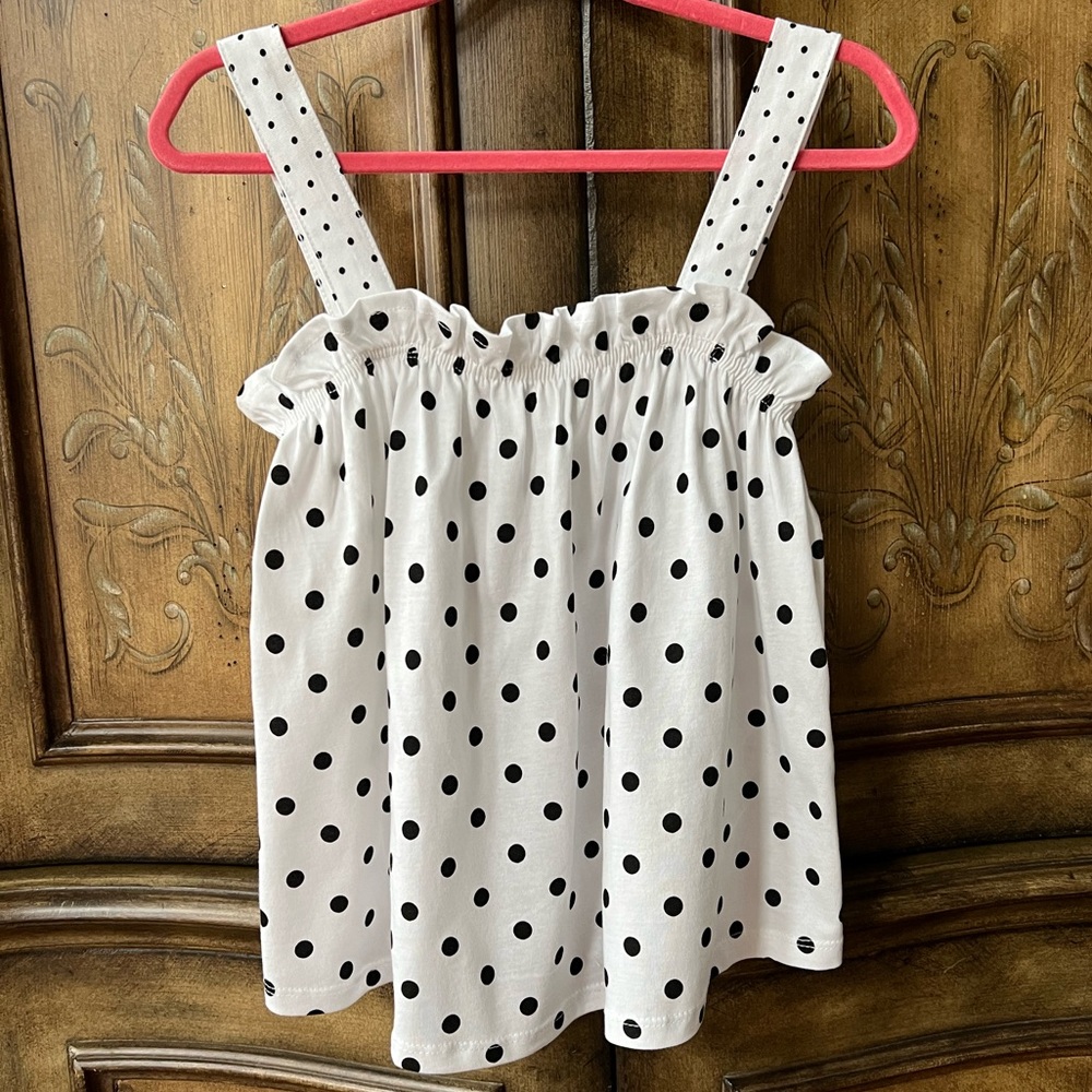 Zara Girls NWOT polka dot cotton Retro sleeveless top size 9 - Picture 10 of 12